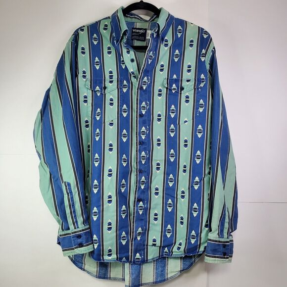 Vintage 90s WRANGLER Men’s 16¹/²-35 Western Brushpopper Shirt X-Long Tail
